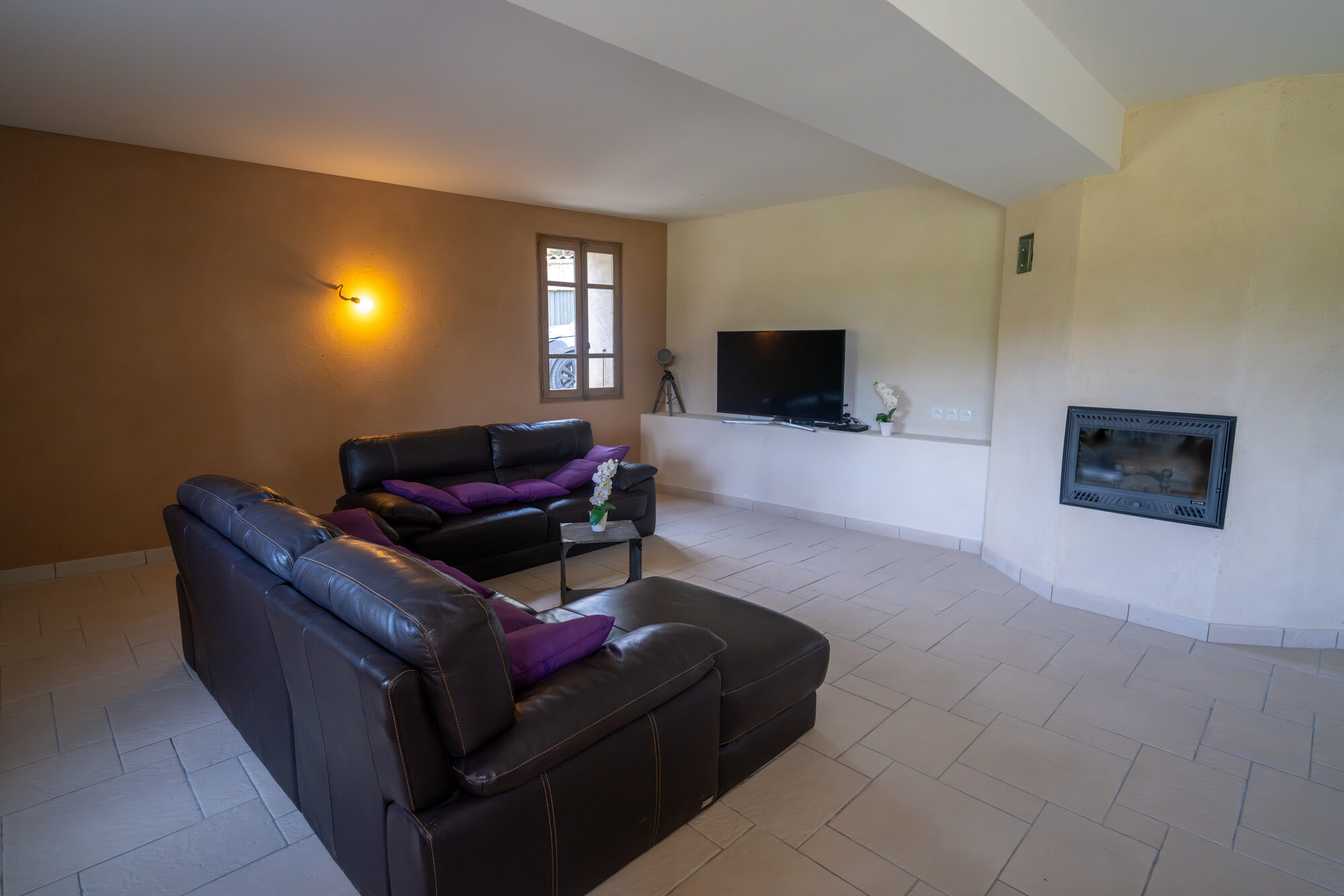 Grand salon avec cheminée